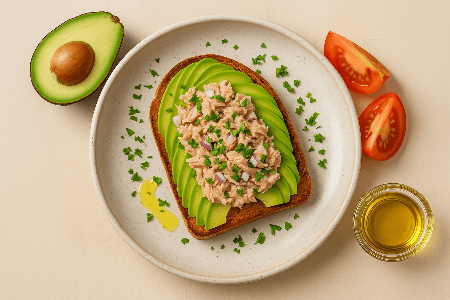 Avocado-Thunfisch-Toast mit Leinöl