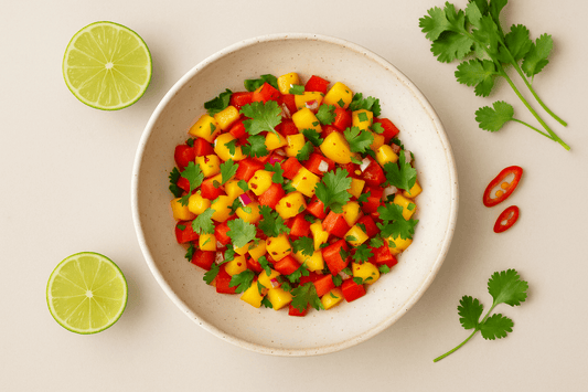 Paprika-Mango-Salat mit Koriander & Limette
